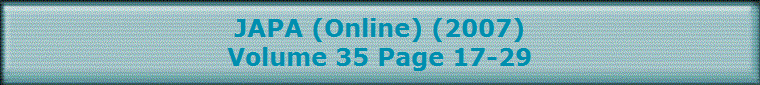 JAPA (Online) (2007)
Volume 35 Page 17-29
