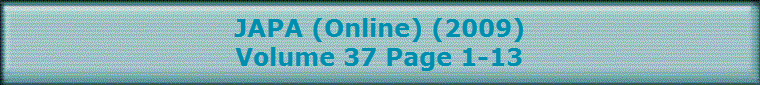 JAPA (Online) (2009)
Volume 37 Page 1-13
