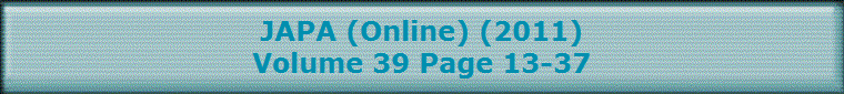 JAPA (Online) (2011)
Volume 39 Page 13-37