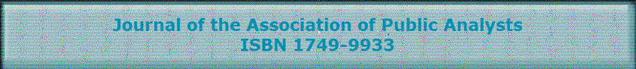 Journal of the Association of Public Analysts
ISBN 1749-9933